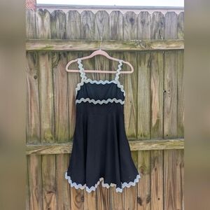 2025 Shy Velvet Mini Casual Linen Cocktail Dress with Ric Rac Trim